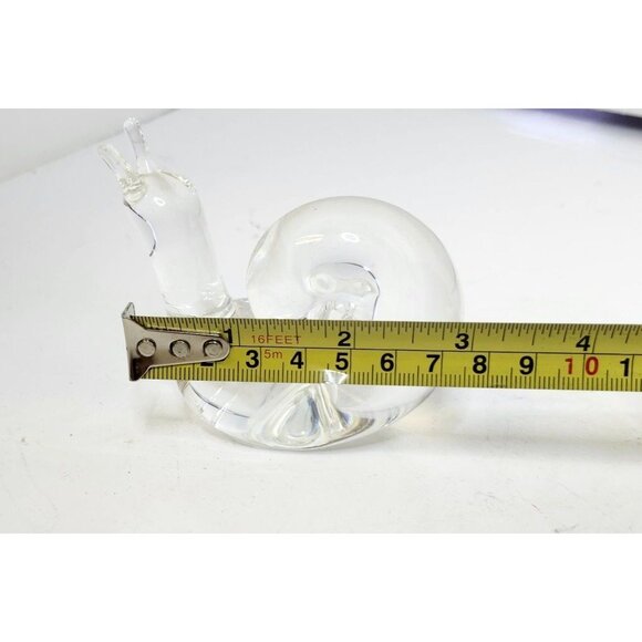 Handblown Glass Snail Figurine Clear Collectible Decor - Picture 5 of 6